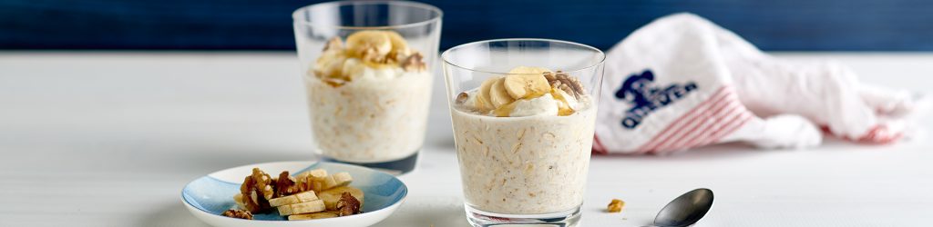 Overnight Avena Quaker® con plátano y nueces